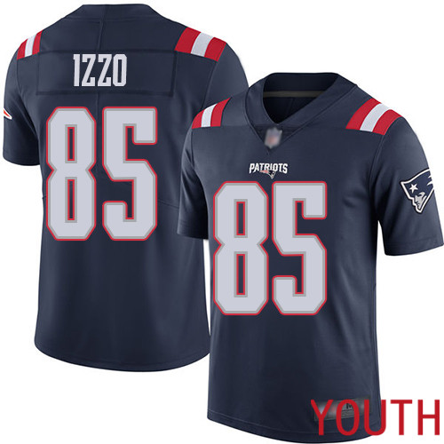New England Patriots Football 85 Rush Vapor Untouchable Limited Navy Blue Youth Ryan Izzo NFL Jersey